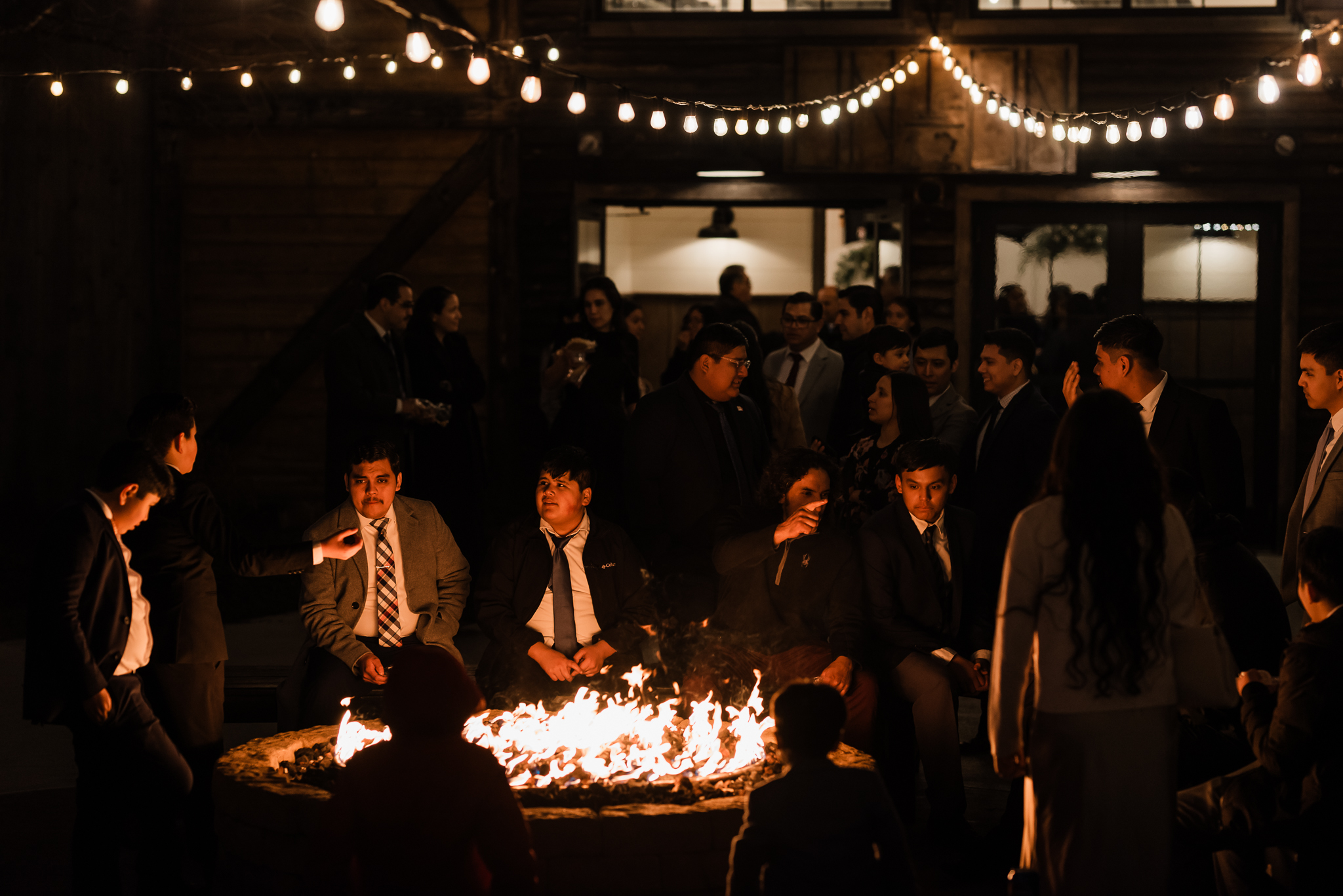 Guests celebrating at intimate wedding